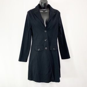 Celine by Champion Black Button-Front Car Coat